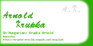 arnold krupka business card